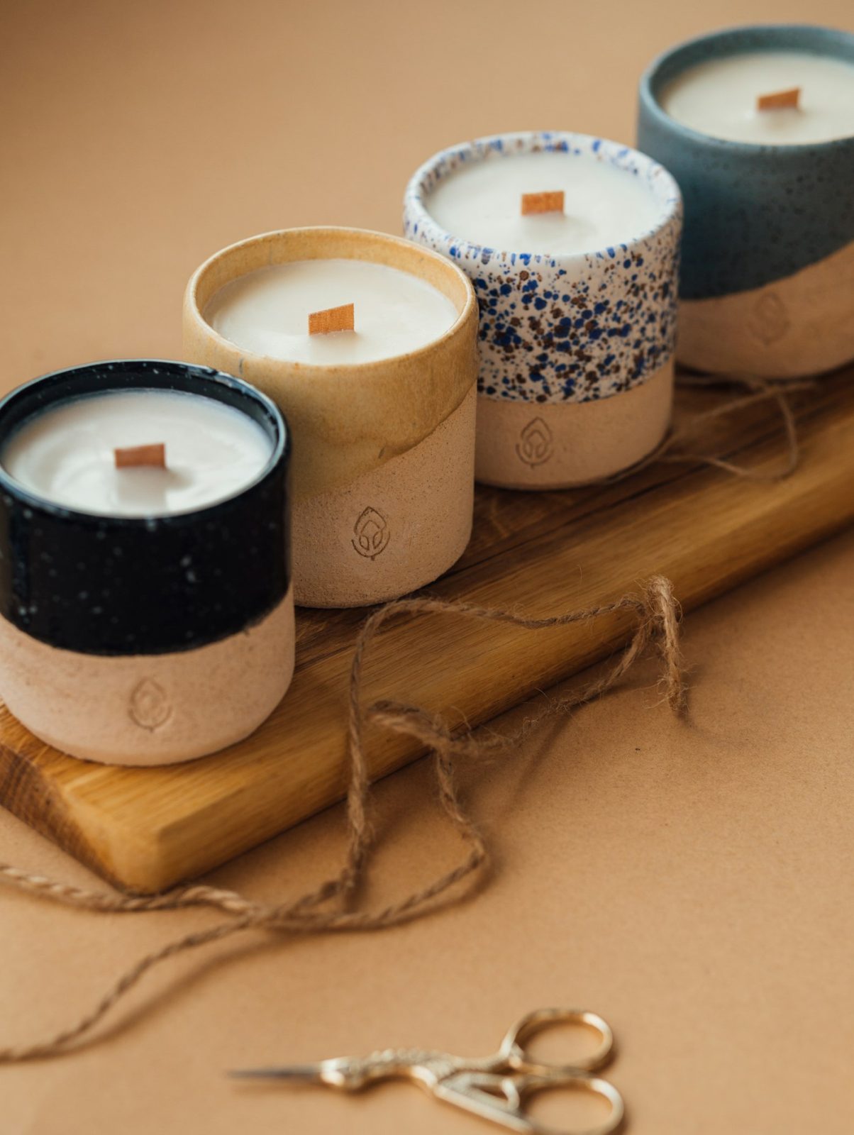 Soy candles with wooden wicks