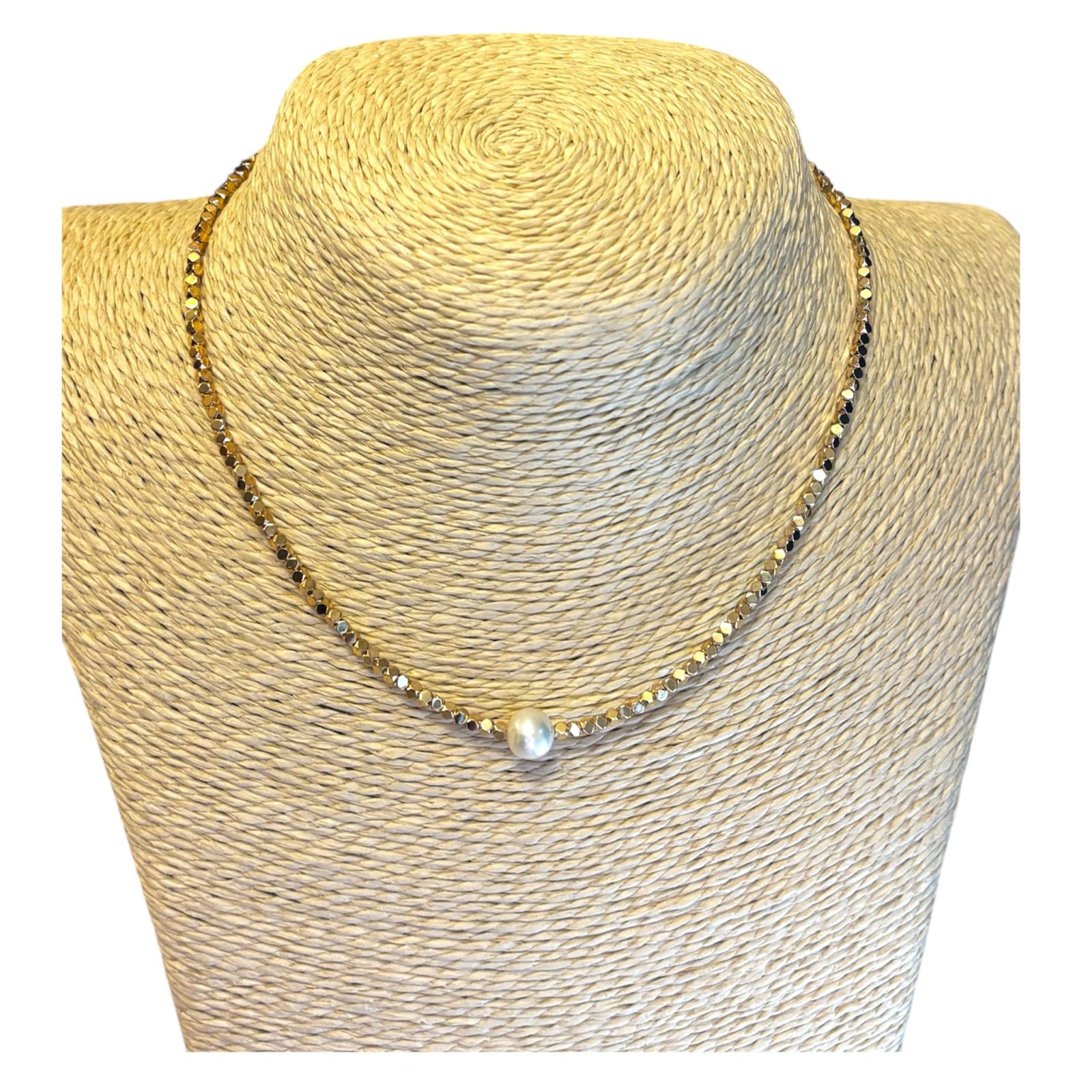 Women’s Golden Hematite Beaded Necklace